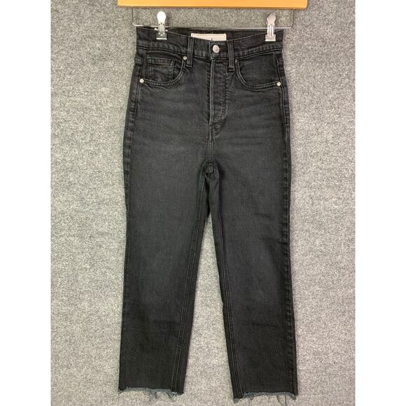 Frank and Eileen $328 Monaghan Mom Jean Black Denim Size 25 MADE IN USA - Picture 1 of 13